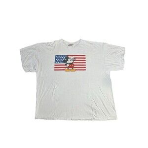 Vintage Disney Store Mickey Mouse Salute USA‎ T Shirt Size XXL Boxy Fit Retro